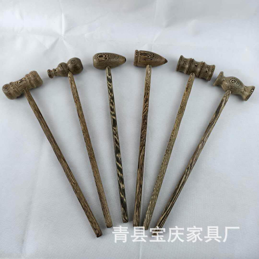 木质鸡翅木健身锤 按摩锤 经络器材拍沙板敲打拍卖锤厂家生产