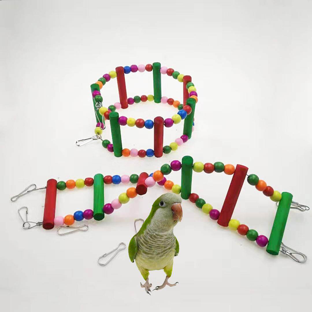 鹦鹉玩具攀爬云梯啃咬鸟梯子吊桥秋千鸟笼悬梯鸟玩具