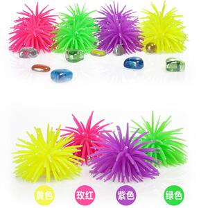 玫红色水族装饰 软体海胆仿真珊瑚 硅胶制品鱼缸造景装饰品