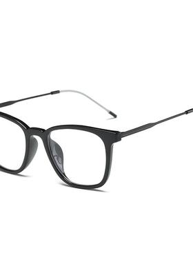 2025新款男女同款透明框架半金属学生青少年配镜复古花纹眼镜1002