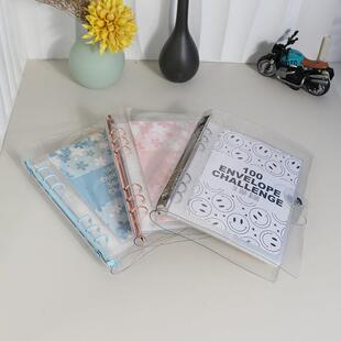 100天挑战现金存钱本笑脸粉蓝活页卡册收缩印刷数字内页定制