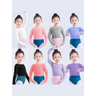 舞蹈服儿童套头秋季女宝宝毛衣冬装V领女童保暖毛衫练功服上衣定
