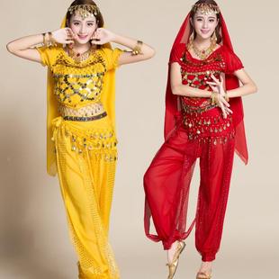 新款肚皮舞服装夏裤肚皮舞演出服套装练功服裤装印度舞蹈服大码女