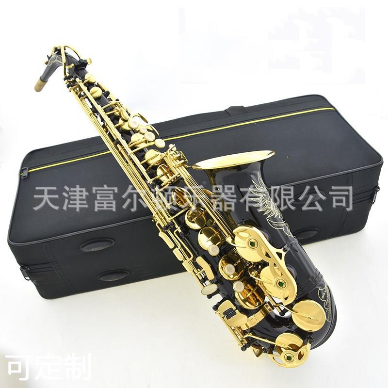 厂家 降E调黑漆亮口中音萨克斯风乐器火鸟图案Alto saxophone