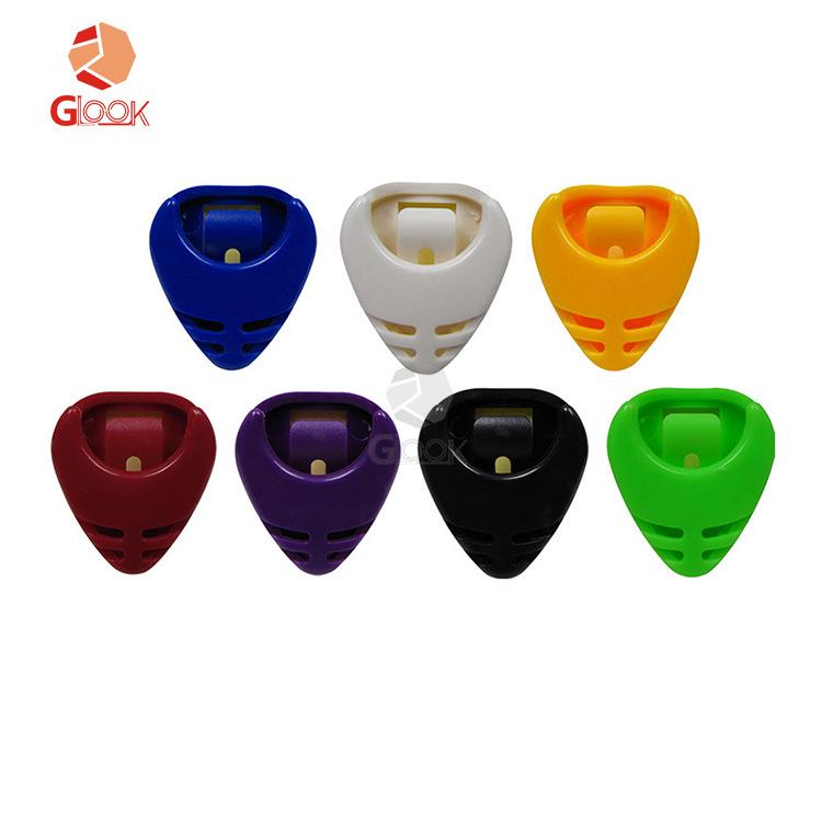 吉他拨片盒可黏贴拨片盒彩色夹拨片包多色吉他拨片套