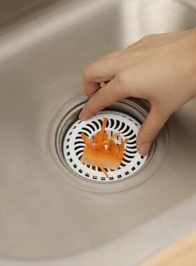 310AAD 外贸日本原单 白色塑排水隔渣网 洗手盆隔物 (2个装)