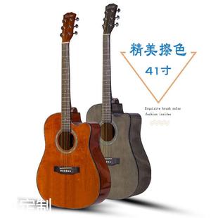 40寸41寸椴木吉他成人学生民谣吉他guitar初学者入门亮光吉他厂家