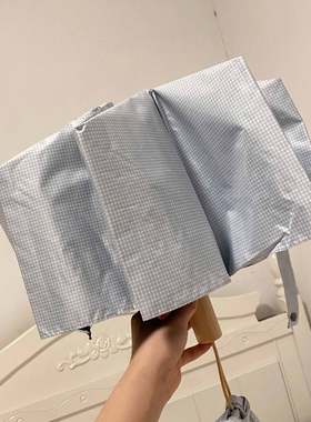 3fter 兰烟予格子适合四季治愈系雨伞全自动女晴雨两用防晒太阳伞