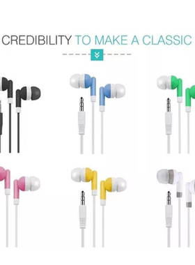 彩色有线耳机圆孔3.5mm圆头typec适用于vivo/oppo小米华为安卓696