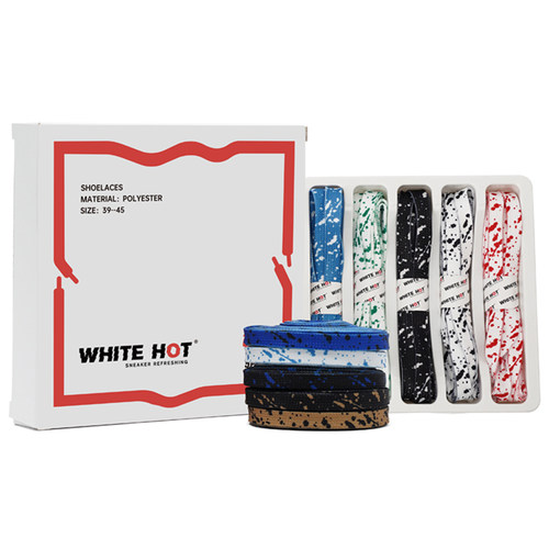 WHITE HOT 腰果花鞋带炫彩泼墨系列情侣送礼男女同款五彩通用鞋带