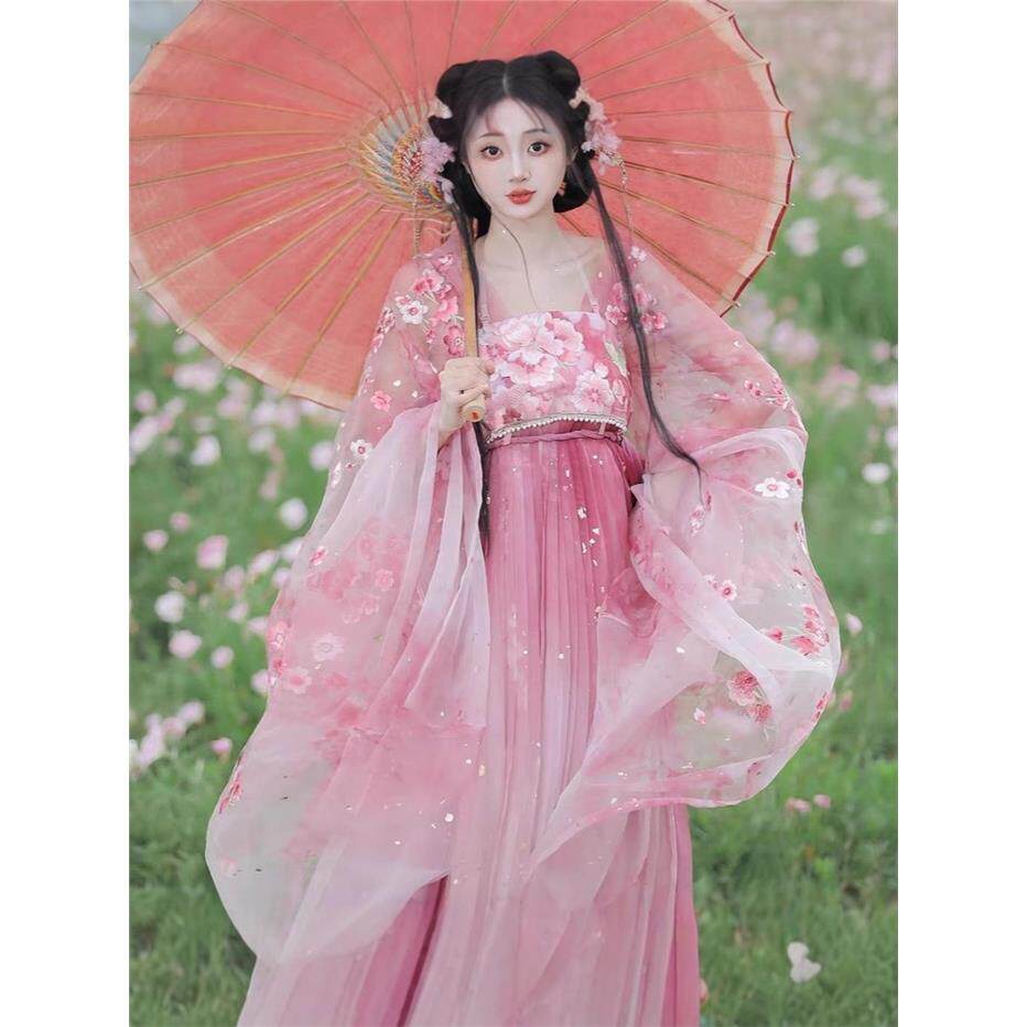 新款汉服女樱重工刺绣