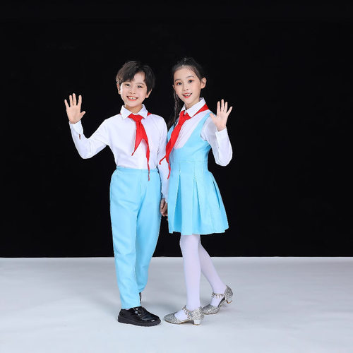 中小学生儿童合唱服冯琳同款红领巾爱国诗歌朗诵演出服男女表演服