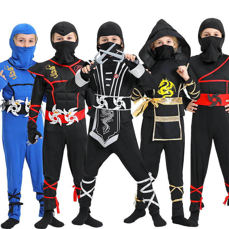 新款万圣节cosplay动漫服装儿童演出火影忍者衣服 武士服忍者服装