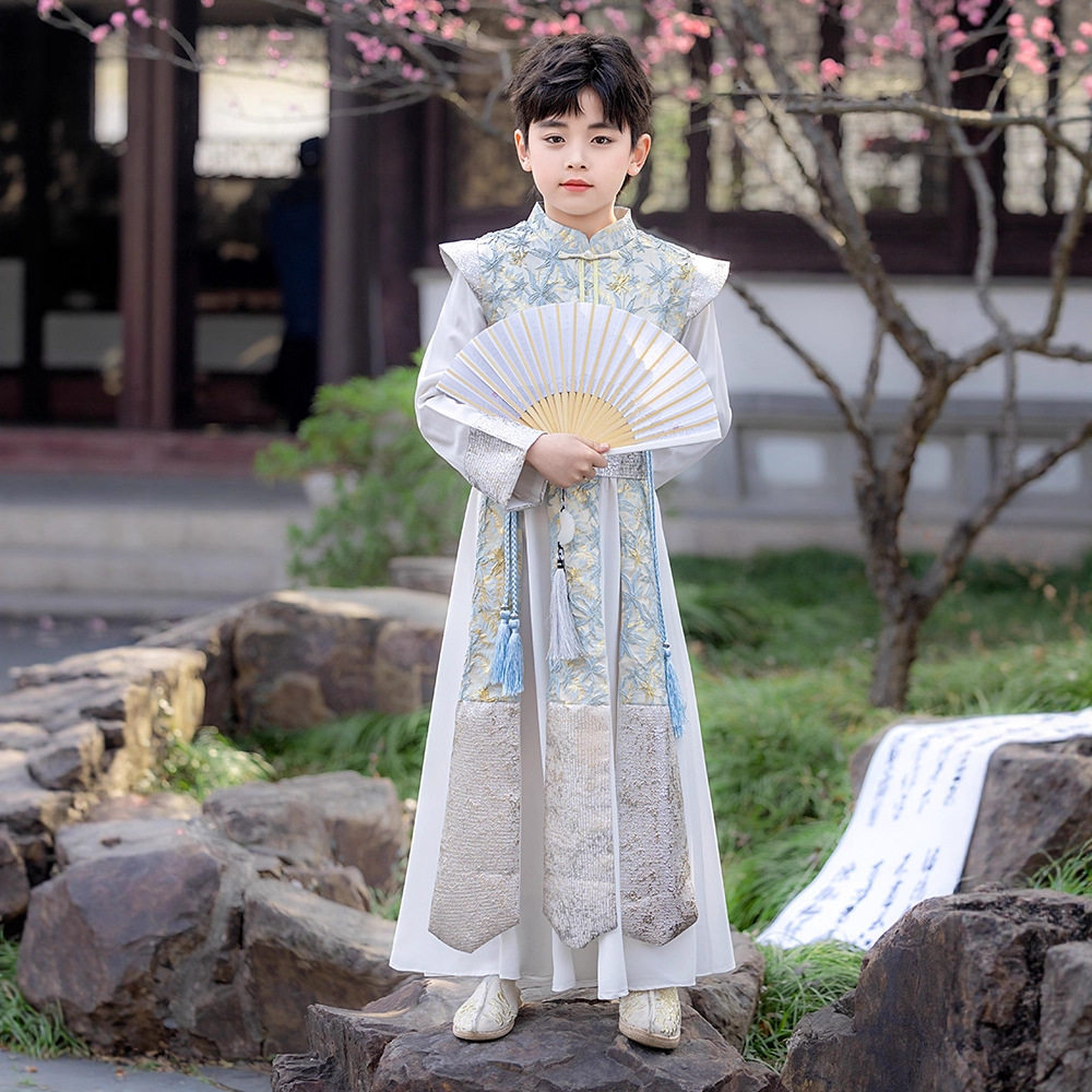 男童汉服2026春秋新款新中式汉服古装中国风唐装小男孩公子演出服