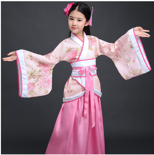 儿童古装女汉服唐装秦朝春秋战国三国贵妃服汉朝格格古代演出服装