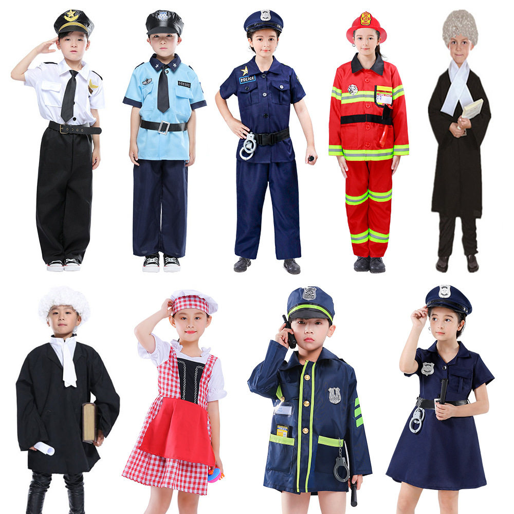 儿童手术服现货幼儿园警察厨师飞行员律师医生cosplay表演服装