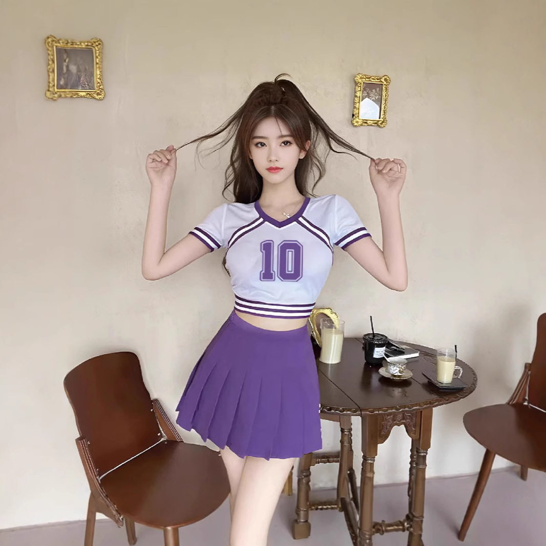 女团同款拉拉队比赛演出服足球宝贝舞蹈表演服学生运动会团体服