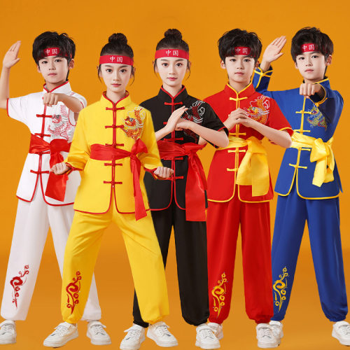 儿童武术表演服少儿中国功夫练武练功服太极训练比赛演出服男女款