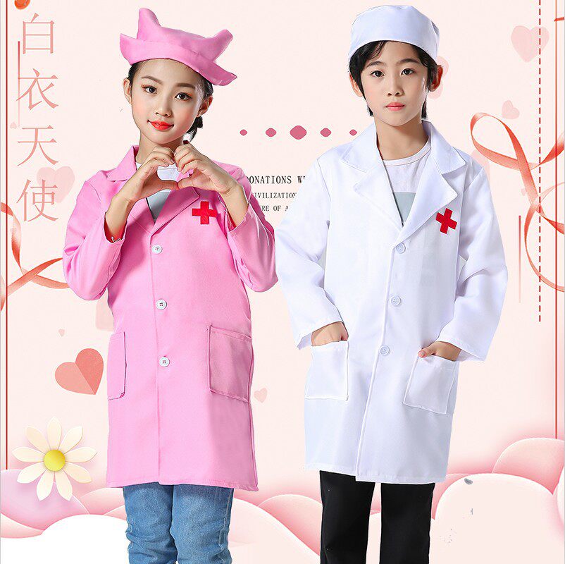 儿童医生小护士服扮演套装职业体验装演出服过家家白大褂表演装
