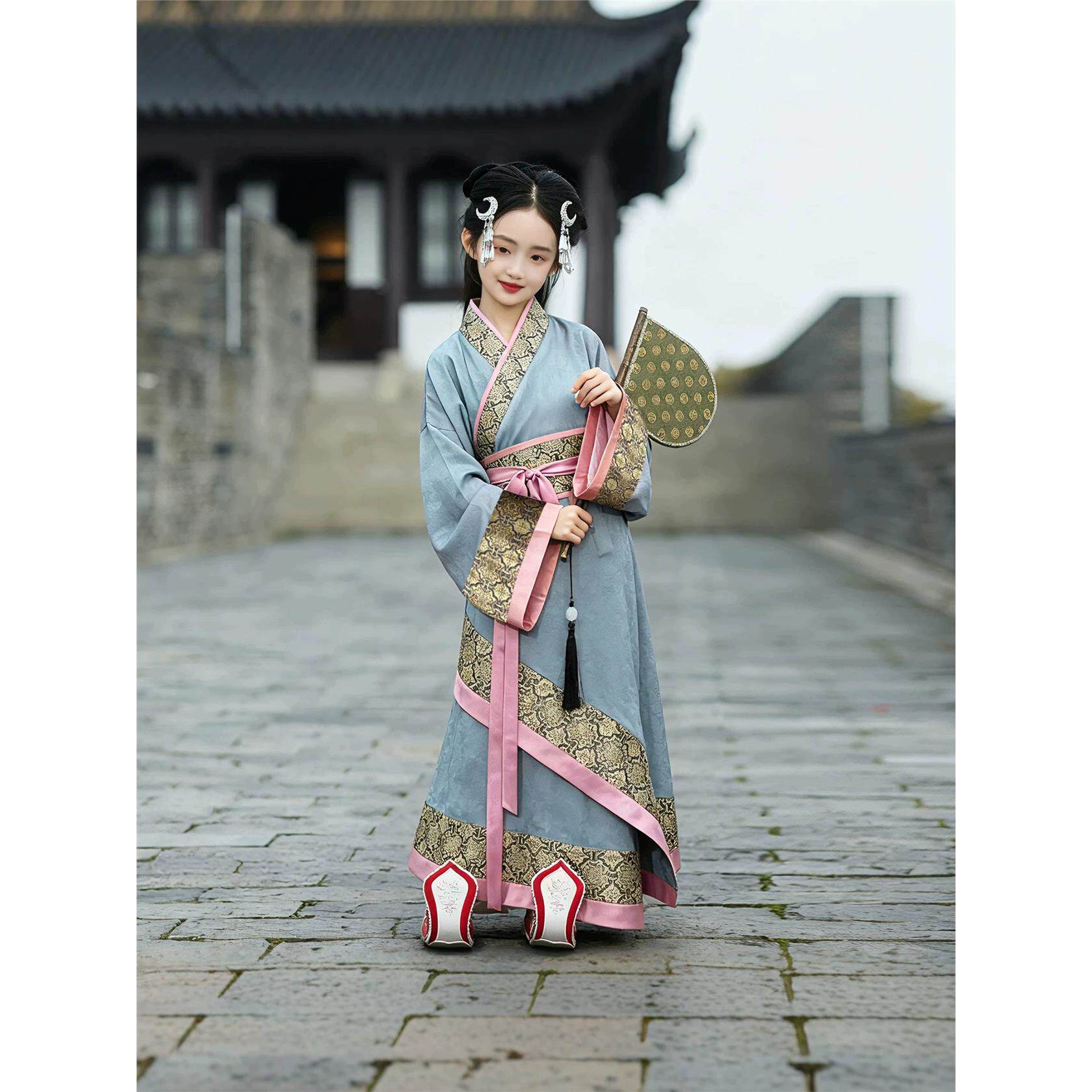 汉服女童战国袍中国风儿