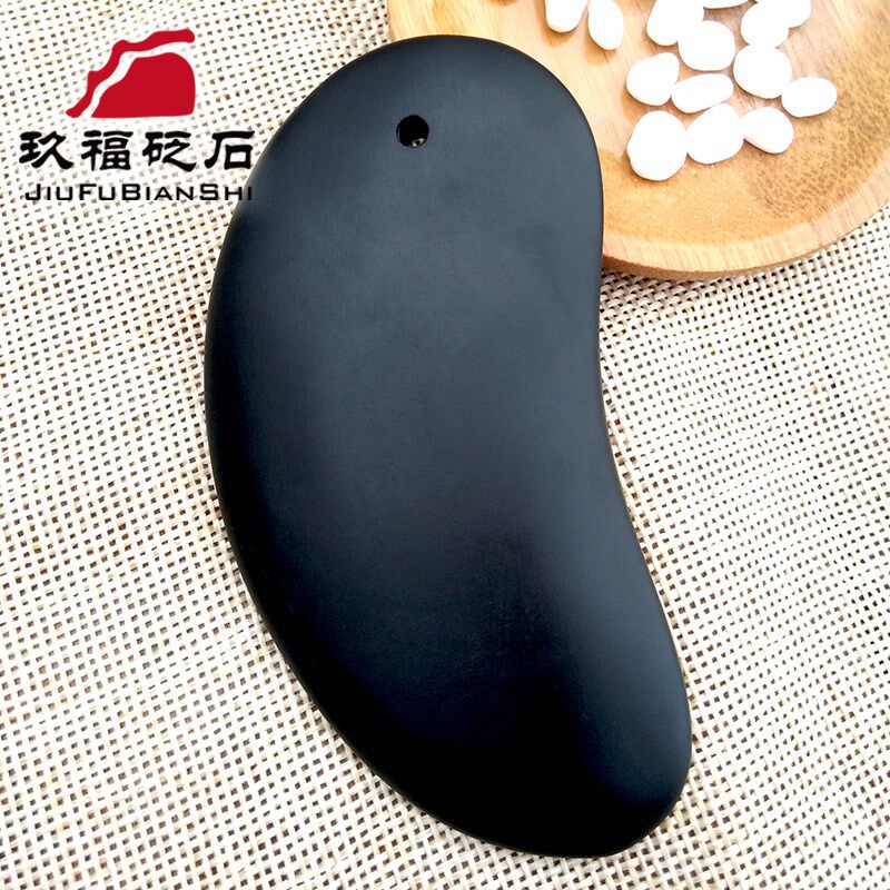 天然砭石刮痧板肾型按摩板按摩面部脸部颈部脸部点穴背腿全身通用