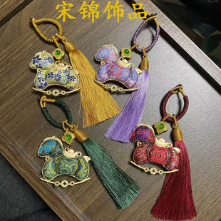 非遗宋锦挂件生肖马年手工diy材料包新中式马到成功马上有钱挂件