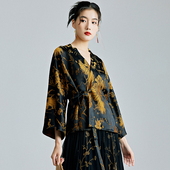 汉服上衣 素提花茶服新中式 陌遇2025年春夏新款 中国风复古改良汉元