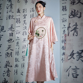 大码 陌遇 中国风改良复古提花旗袍中式 春夏新款 宽松连衣裙 锦裳