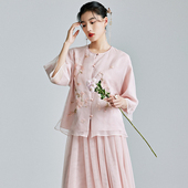 上衣 唐装 陌遇2025春夏中国风新款 复古改良100%真丝刺绣衬衣新中式