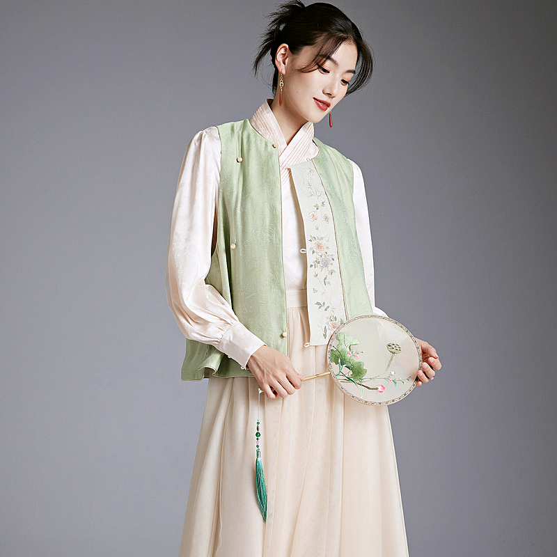 陌遇中国风立领琵琶襟唐装马甲