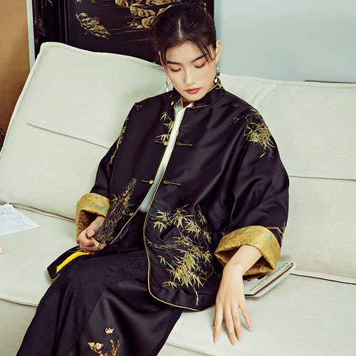 陌遇禅意刺绣复古改良唐装外套