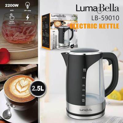 外贸LumaBella59010水壶家用办公电水壶可视化2.5L烧开水壶KETTLE