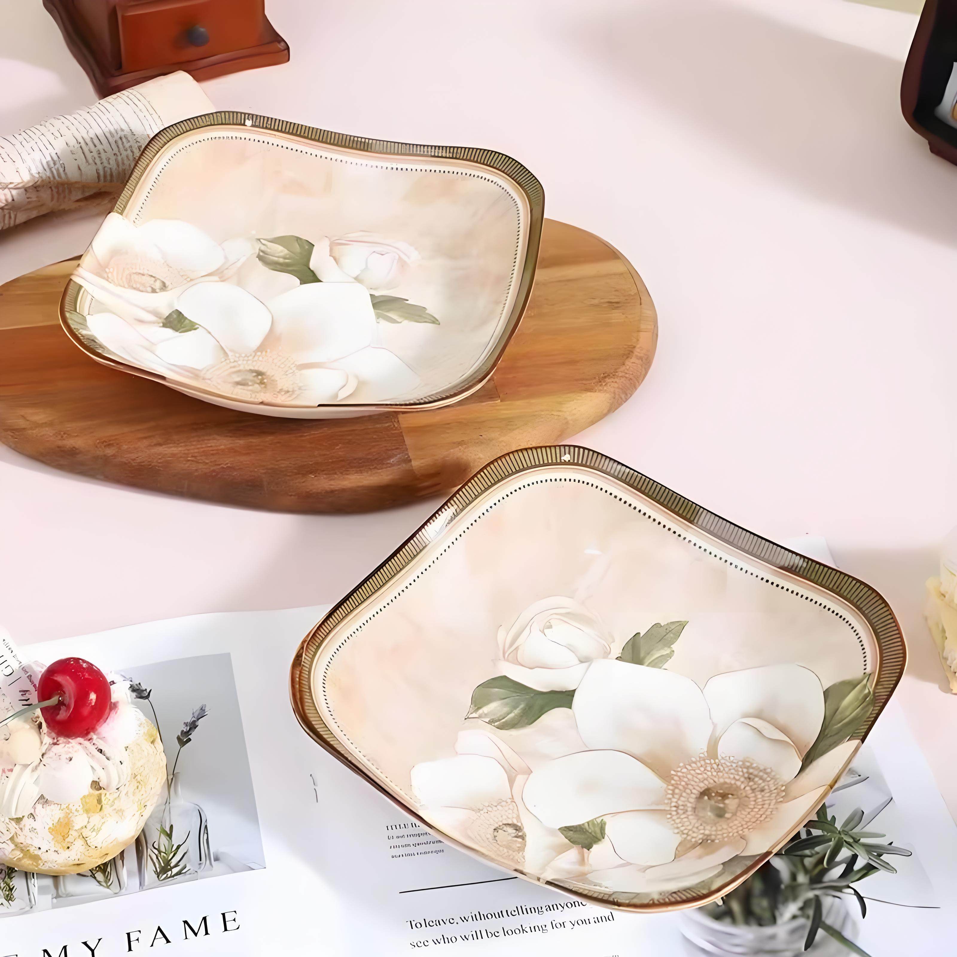 陶瓷盘家用2026新款8英寸方盘釉下彩山茶花深盘菜盘子菜碟子餐具,餐饮具,盘,淘宝优惠券,粉丝福利购,淘宝优惠卷