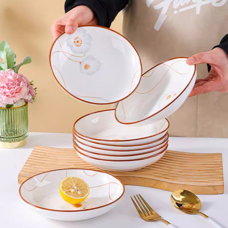 Haocy高颜值中式家用陶瓷菜盘子