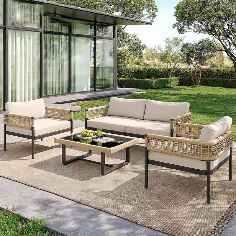 户外沙发庭院酒店阳台样板房室外露天别墅休闲藤编椅花园家具组合,住宅家具,户外沙发,淘宝优惠券,粉丝福利购,淘宝优惠卷