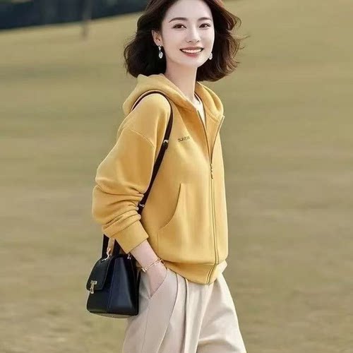 中年妈妈拉链开衫外套大码上衣