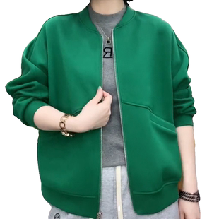 妈妈装夹克上衣开衫长袖外套女2025春秋季新款大码宽松百搭棒球服
