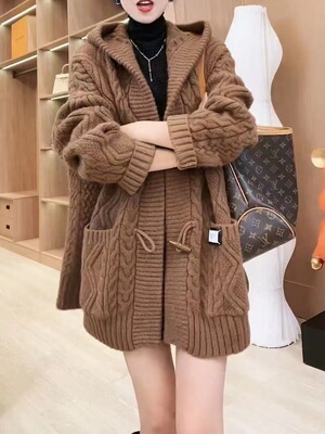 中长款毛衣外套女针织开衫上衣