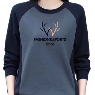 纯棉长袖t恤女2023新款春秋大码女装打底衫中年妈妈减龄显瘦上衣