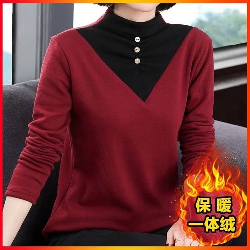 大码中年妈妈洋气保暖上衣