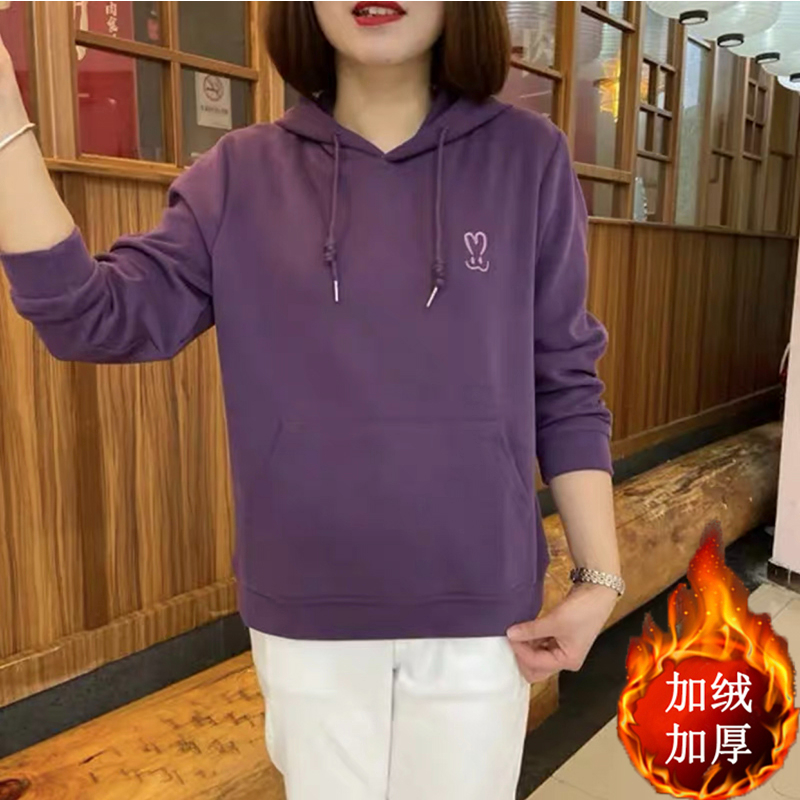 中年妈妈女士连帽上衣