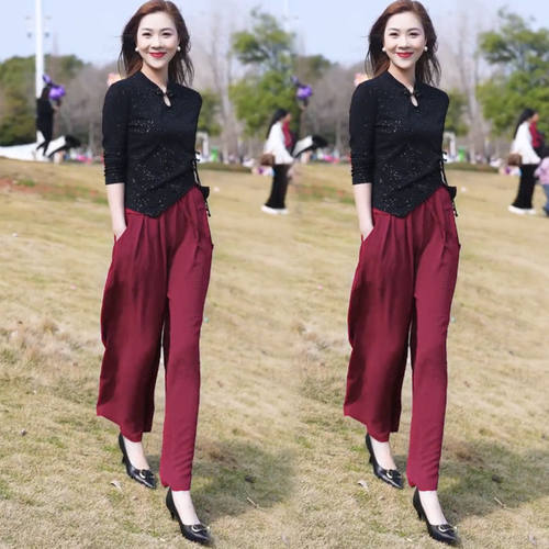 阔腿裤宽松直筒显瘦中老年女裤