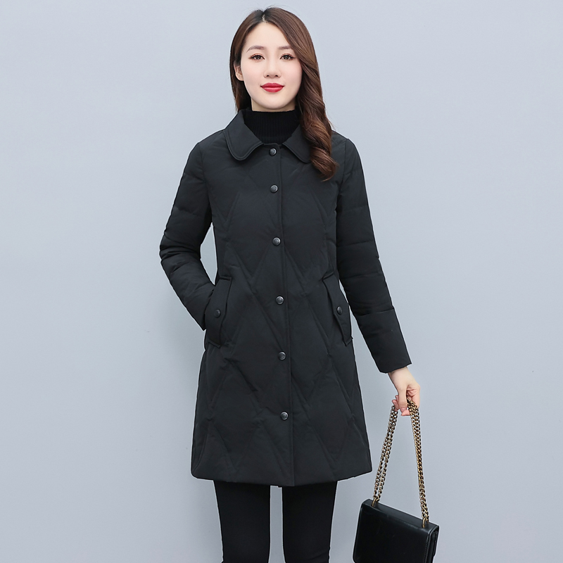 轻薄羽绒服女小个子中长款2023年新款韩版时尚洋气百搭保暖外套潮