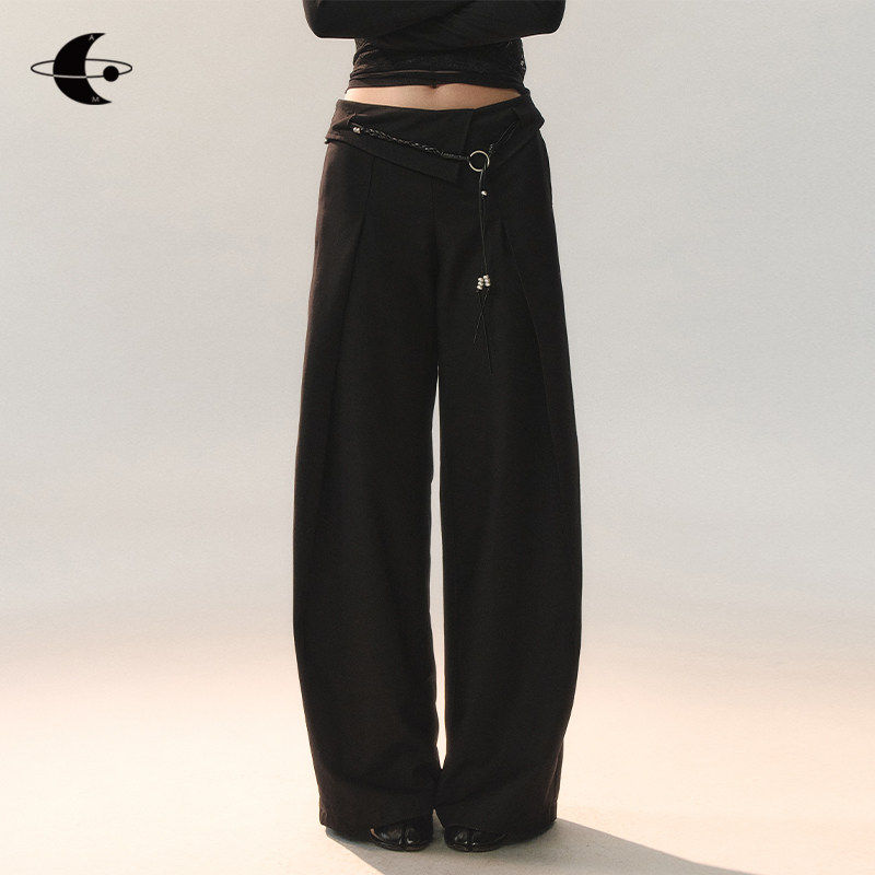 3/03 10:00创世纪元【折痕建筑】 翻边边设计 宽松直筒休闲裤