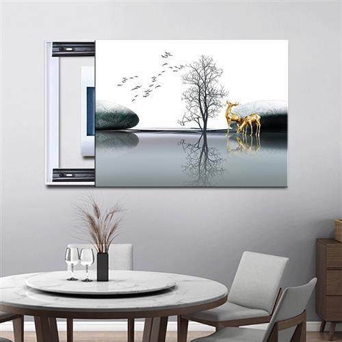 钢化玻璃电表箱装饰画可推拉弱电箱网线盒电源总开关盒遮挡画超薄