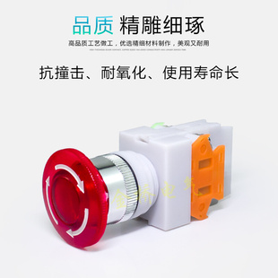 1开1闭 11ZSD LAY37 带灯急停带灯按钮蘑菇头紧急停止钮Y090