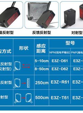 红外感应开关传感器E3Z-D61 D62 D81 D82 R61 T61漫反射光电开关