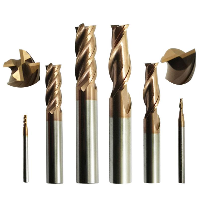 HRC58度4刃2刃 直柄 小数点 钨钢涂层合金铣刀1 1.5 3.1 8 10-20