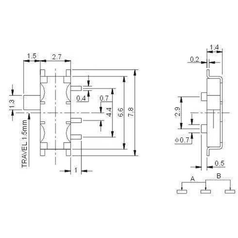 MSK-12C02/7P贴片拨动7脚七脚拨动开关MP3用小型开关