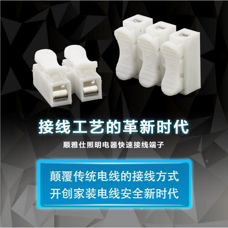 CH2电线连接器2位按压式对接快速接线端子接线柱包邮LED灯具